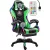 Likeregal 920 LED-es  gamer szék lábtartóval zöld masszázs funkcióval TT-1114