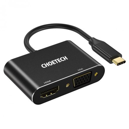 Choetech USB-C -> VGA+HDMI 4K60hz 
