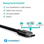 Choetech gyorstöltő kábel TYPE C->TYPE C 100W 2M AMO-10086