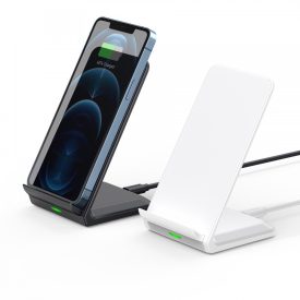   2 db Choetech T524-S 10W-os vezetéknélküli gyorstöltő állvány - fekete, fehér AMO-10096