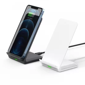   2 db Choetech T524-S 10W-os vezetéknélküli gyorstöltő állvány - fekete, fehér AMO-10096