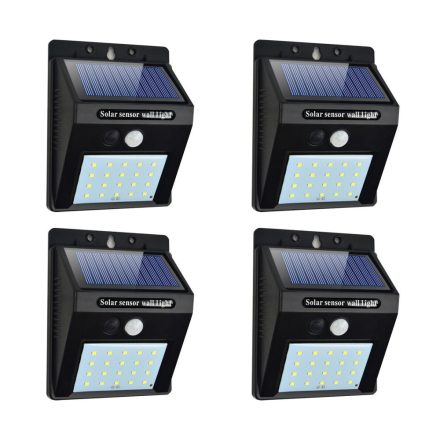 4 db 20 LED- es napelemes mozgásérzékelős lámpa