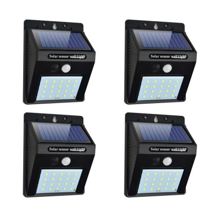 4 db 20 LED- es napelemes mozgásérzékelős lámpa AMA-10027