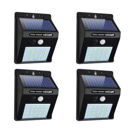 4 db 20 LED- es napelemes mozgásérzékelős lámpa AMA-10027