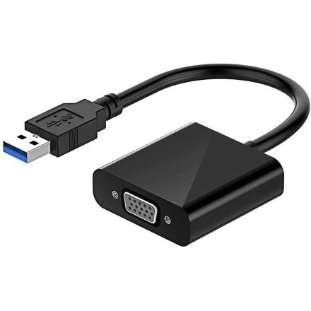 USB 3.0 -> VGA video adapter A15 fekete  AMA-10007