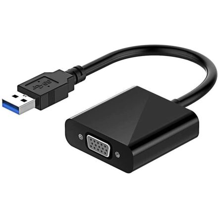 USB 3.0 -> VGA video adapter A15 fekete  AMA-10007