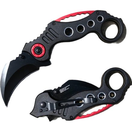Ork Rugós Karambit piros-fekete AMO-10133