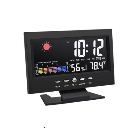 Időjárás állomás óra - színes képernyő, hőmérséklet és páratartalom kijelző RTZ-9010