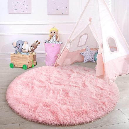 Fluffy rózsaszín szőnyeg  kör alak átmérő: 60cm SH-03