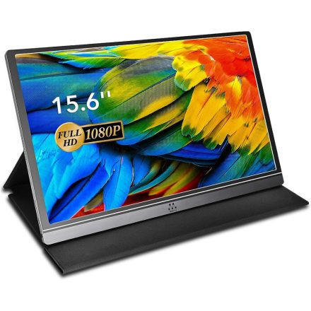 15,6" Hordozható monitor univerzális tokkal - 1080P FHD IPS kijelző, HDMI és Type-C csatlakozás PGR-443