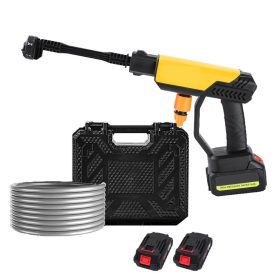   Yongwei Professzionális vezeték nélküli nagynyomású autómosó készlet 2 akkumulátorral, 300 W, 20 bar, 6 az 1-ben állítható fúvóka KOPB-950