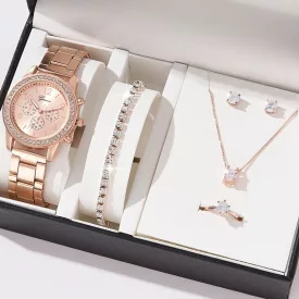   5 darabos luxus ékszer készlet nőknek, rosegold szín KOPB-902