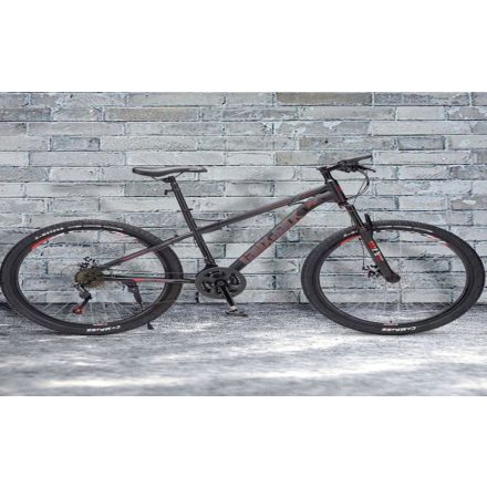 LauxJack Fekete-Szürke mountenbike hagyományos küllős kerékkel SH-118
