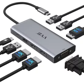 HYD-9895T - usb c hub 9 - hdmi AZ-104