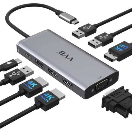 HYD-9895T - usb c hub 9 - hdmi AZ-104