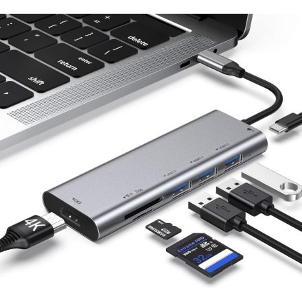 USB C Hub átalakító 7 in 1 Type C Hub - G2 AZ-108