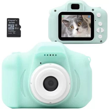 Türkiz digitális kamera gyerekeknek - 13MP, 4x optikai zoom RTZ-605