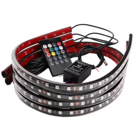   Bluetootos autós LED szalag - 120x90 cm, applikáció+távirányító KNT88-05