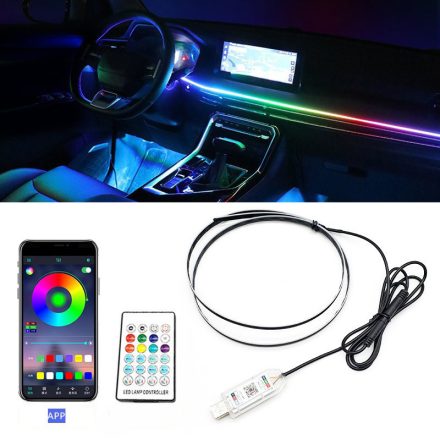 Okos autós LED világítás belső térbe -  110cm + 35 cm, applikáció+távirányító KNT88-12