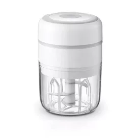   Elektromos mini konyhai aprító, fokhagymadaráló, húsdaráló, fehér - 250ml KM-26