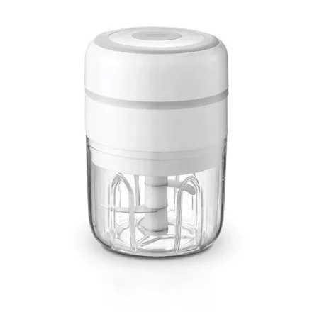 Elektromos mini konyhai aprító, fokhagymadaráló, húsdaráló, fehér - 250ml KM-26