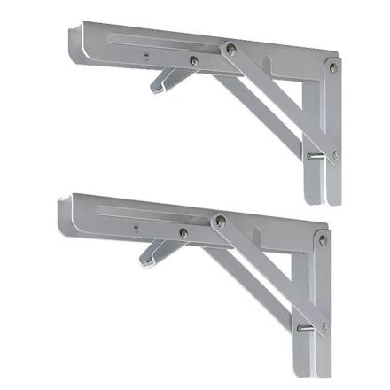 2 db 30 cm-es összecsukható fehér polckonzol MZS-236