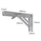 2 db 30 cm-es összecsukható fehér polckonzol MZS-236
