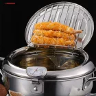 Japán Stílusú Rozsdamentes Tempura Olajsütő Hőmérővel MZS-93