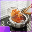 Japán Stílusú Rozsdamentes Tempura Olajsütő Hőmérővel MZS-93