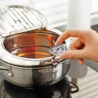Japán Stílusú Rozsdamentes Tempura Olajsütő Hőmérővel MZS-93