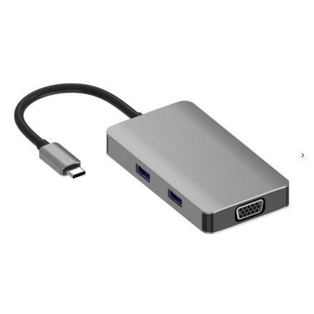 Qhou USB C -> USB 3.0, USB 2.0, VGA, SD és TF kártya,HDTV átalakító KOPB-921