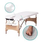 Duo Profi összecsukható,hordozható masszázságy - 2 zónás,favázas,állítható magasságú, fehér FFT-001