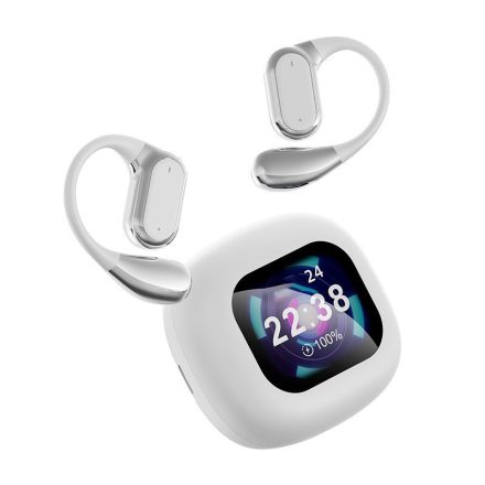 SonicEdge Q18 Kijelzős bluetooth fülhallgató,ANC zajszűréssel,fehér MZS-333