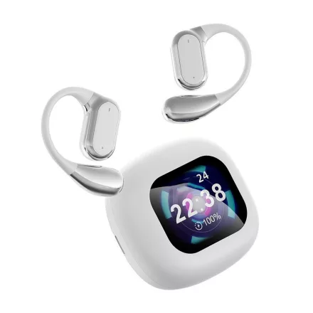 SonicEdge Q18 Kijelzős bluetooth fülhallgató,ANC zajszűréssel,fehér MZS-333