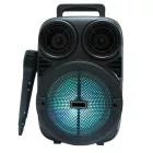 Hordozható 6,5" Bluetooth hangszóró mikrofonnal és LED világítással PRG-266