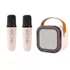 Hordozható RGB Bluetooth karaoke hangszóró 2 vezeték nélküli mikrofonnal
