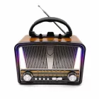 Retro stílusú Bluetooth hangszórós rádió LED világítással és zseblámpával