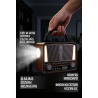 Retro stílusú Bluetooth hangszórós rádió LED világítással és zseblámpával