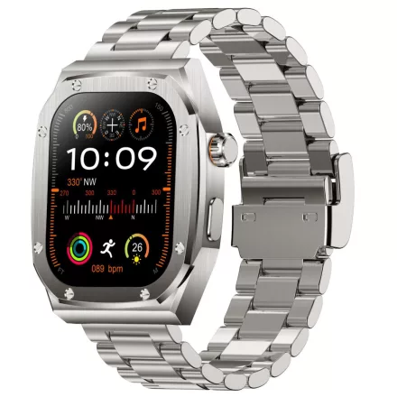 Z17 Max okosóra, ezüst - Bluetooth-hívás funkcióval, pulzusmérővel, lépésszámlálóval, alváskövetéssel