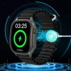 Laxasfit H7 Okosóra Bluetooth-hívás funkcióval, pulzusmérővel, lépésszámlálóval, alvásfigyelővel, ívelt kijelzővel, szabadtéri sportokhoz, fekete
