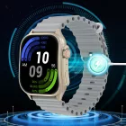 Laxasfit H7 Okosóra Bluetooth-hívás funkcióval, pulzusmérővel, lépésszámlálóval, alvásfigyelővel, ívelt kijelzővel, szabadtéri sportokhoz, ezüst