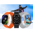 Laxasfit H7 Okosóra Bluetooth-hívás funkcióval, pulzusmérővel, lépésszámlálóval, alvásfigyelővel, ívelt kijelzővel, szabadtéri sportokhoz, narancs