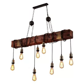   Loft stílusú fából készült nagyméretű függőlámpa 8 db LED körtével, szerelékekkel (90cm) FT-C9032