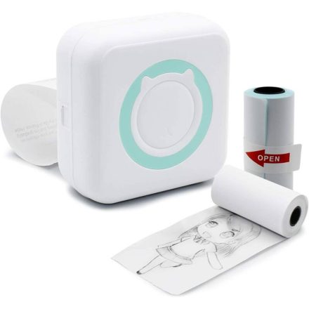 Hordozható akkumulátoros mini printer, intelligens nyomtató hőpapírral, bluetooth kapcsolattal TT-2004